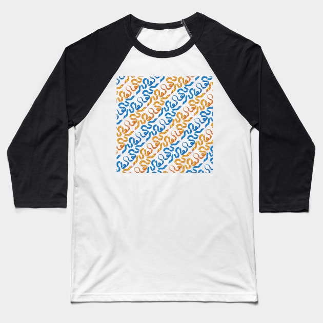 Benjamin Franklin's "Join or Die" snake diagonal pattern on white background Baseball T-Shirt by pelagio